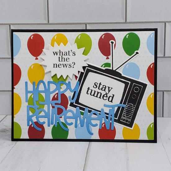 Happy retirement 
Bold funky. Tv2stamp
