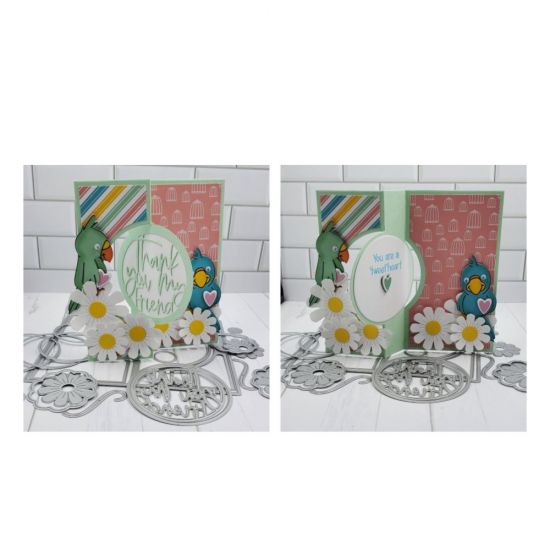 Thank you my friend 
Thank you my friend circle die.  Large circle flip it die set. Birds2stamp 
