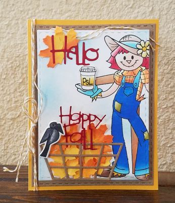 Happy Fall
Stole the idea for the scarecrow holding a coffee cup from gallery user lcapone ;)  Scarecrow2stamp. coffee4two. sizzix flower basket die. leaf die from sizzix happy thanksgiving drop in sentiment set. stitched rectangles. alpha4planners stamps
