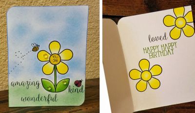 *you are
flowerpower2fill. stamp2build. happy birthday from hats4critters.colored with chameleon pens and chalk, then sprayed with perfect pearl mist.
