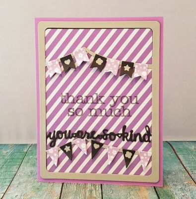 *thank you
sizzix banner drop in die set. sizzix drop in card front script die set. sizzix thank you stamps. tsol papers
