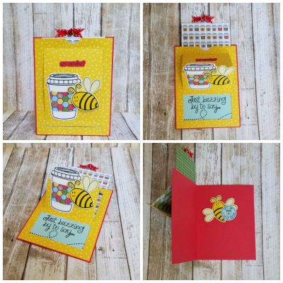 buzzing by
pocket slider card die. hive4bees. bee4me. sizzix coffee stamps/dies
