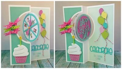 *eat cake
5x7 flip it. spinner2stamp + dies. celebrate die. tsol papers and embellishments. custom ink pad
