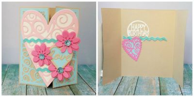 love
scallop heart fold it. A2 half card die set and border dies.
