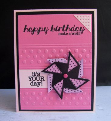 *happy birthday
pinwheel triplits. dot embossing border. happy birthday stamps by sizzix
