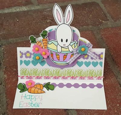 *Happy Easter
bunny2stamp/dies. sizzix elegant stand up die set. TSOL mini flowers dies. felt. brads. papers. ribbon. custom ink pad
Keywords: sizzixstand-ups
