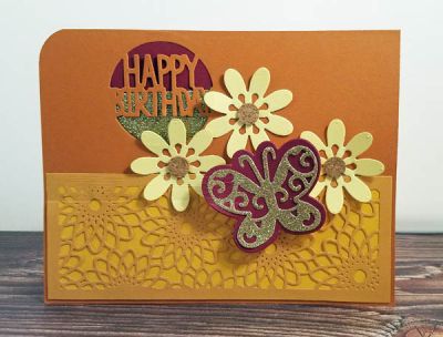 *happy birthday
half card panel. dies from A2 half card die set
