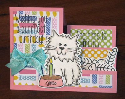 *purrrrfect birthday
cats2stamp stamps + dies.  basic step up
