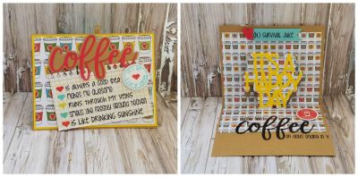 Coffee
Coffee statement word stamps/die. notebook die. coffee4two. happy day 3d drop in. tsol papers/inks
Keywords: coffee4two 