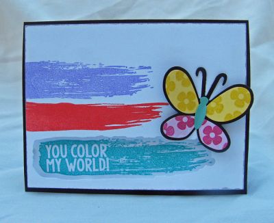 *color my world
brushstrokes2stamp + die; butterfly triplit; stamp2build (flower)
