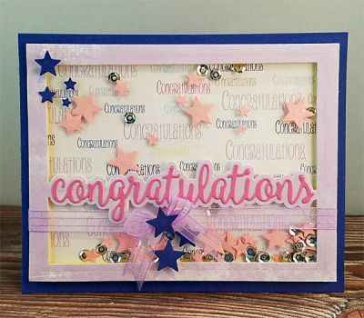 *congratulations
sizzix horizontal card front set. tsol papers.
