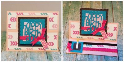 happy birthday
sizzix dotted square die set. sizzix square step up die set. tsol papers
