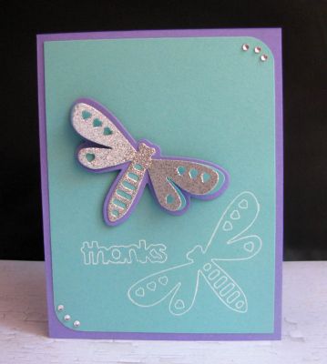 *thanks
dragonfly triplits. thanks die from friendship step up card die set. sizzix ink transfer sheet
