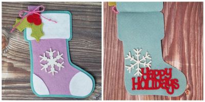 happy holidays
stocking fold it. sizzix happy holidays 3d drop in dies. tsol felt and snowflake embellishments

