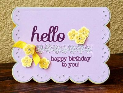 *hello
sizzix drop in card front. *i just used the flower border drop in by itself. sizzix Greetings scalloped edge drop in card die set. stamps by sizzix. 
