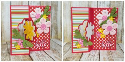 hello
flower flip it card base set. sizzix flower triplits #3, dragonfly triplits. 
