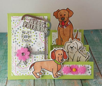 *furever friends
basic step up card. stitched rectangle. mini flower dies. all products TSOL.
