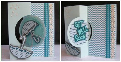 *get well soon
umbrella triplits. sizzix large circle flip it die set. tsol papers
