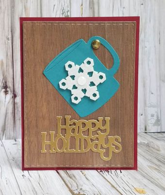 happy holidays
hotchocolate2stamp. happy holidays word die from 3d drop in. stitched rectangle die. snowflake embellishment tsol.
