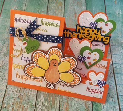 *happiness
sizzix turkey dies/stamps. sizzix heart step up. papers tsol
