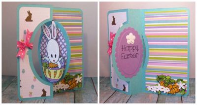 *Happy Easter
oval flip it card using bunny2stamp. tsol papers and ribbon. mini flower dies.
Keywords: VerticalOvalFlipit