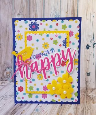happy
Happy statement words stamps/dies. scallop rectangle dies.dotted rectangle die. bird die from scallop circle stand up set. papers, embellishments and ink TSOL
