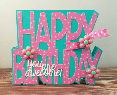 *happy birthday
sizzix happy birthday card set. sizzix thoughtful words die. tsol papers and embellishments
