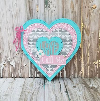 love you
sizzix dotted heart dies. tsol papers
