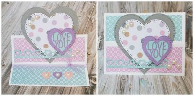 hearts
sizzix dotted heart dies. scallop circle stand up card die. tsol papers
