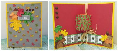 *for you
sizzix happy thanksigiving 3d stop in. sizzix for you stamp. sizzix leaf triplits
