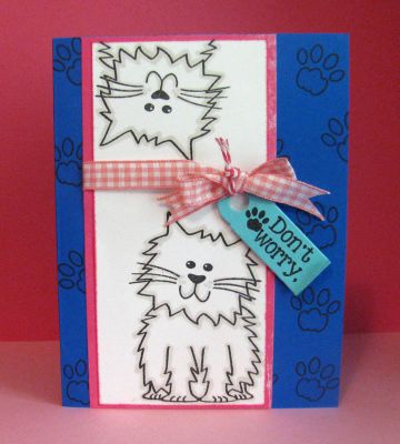 *don't worry
you'll land on your feet (stamped inside).  cat2stamp stamp set.  tag from sizzix tag dies & words stamp set.
