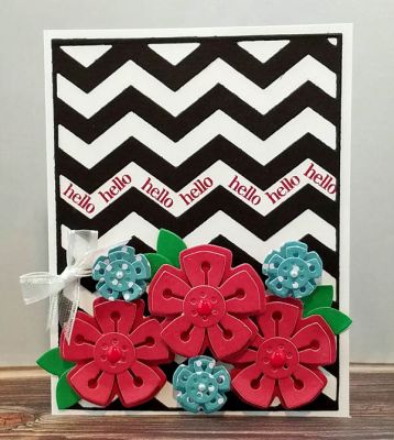 *hello
medium chevron background die. newport flower dies. hello from sizzix.

