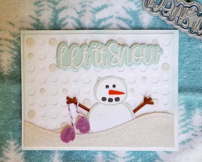 let it snow....man
let it snow word die. snowman2stamp and dies. medium dotted background die. border die
