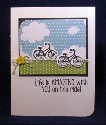 *life is amazing
Bicycle2stamp & dies. Tsol paper.
