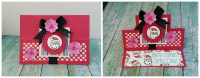 *here comes santa.......
mini stand up card die set. scallop circle die. sayings4santa
