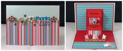 *thanks you're awesome
sizzix step up card as a pop up card (front. inside)
