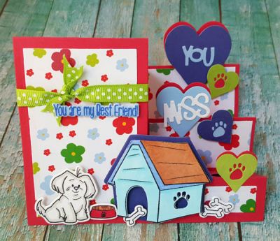 *miss you
sizzix doggone cute stamps and dies. heart step up. tsol papers
