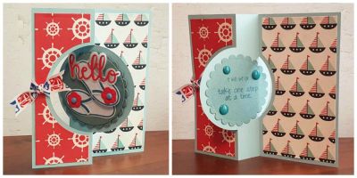*take one step at a time
sizzix large circle flip it; hello from tsol notebook and hello dies set
