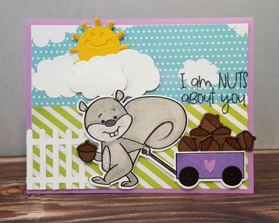 Nuts about you
squirrel2stamp + dies. sizzix fence die. sunshine triplits. papers, makers, and inks tsol
