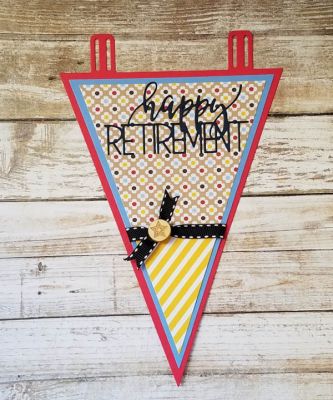 happy retirement
big pointed banner, trendy happy retirement
