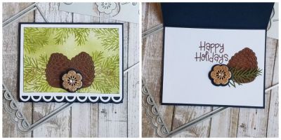 Happy Holidays
ribbon edge card, pinecones2stamp
Keywords: pinecones2stamp