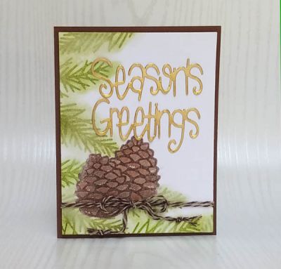 Seaon's Greetings
pinecones2stamp and dies
