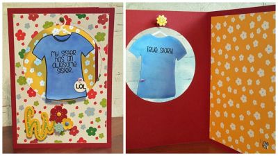 *my sister has an awesome sister
tshirt2stamp. sayings4tshirts. tshirt dies (hanger).sizzix circle die. sizzix tags & words. TSOL papers.
