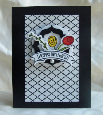 *happy birthday
sizzix flowers/vase stamp and die set.  morechalksayings2stamp/die.  regal framelits
