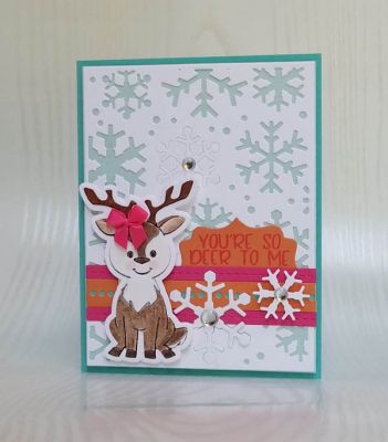 deer to me
snowflake background, morereindeer2stamp, fancy frame flip it die. ribbon border dies
Keywords: reindeer2stamp