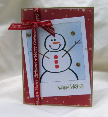 *warm wishes
snowman2build stamp/die set.  photo frame die
