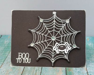 boo to you
web and spider die. sentiment is from critters4halloween

