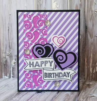 happy birthday
fancy hearts and spiros dies. half card panels. doublebanner2stamp and die. tsol papers
Keywords: sizzixhalfcardpanels