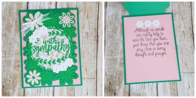 with sympathy...
with sympathy circle die, sizzix card flower with drop in die set, mini flowers dies
