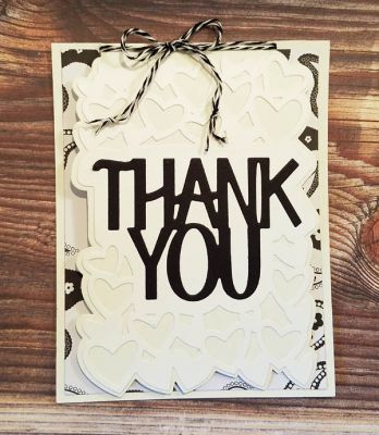 *thank you
sizzix thank you drop in card die set. tsol papers
